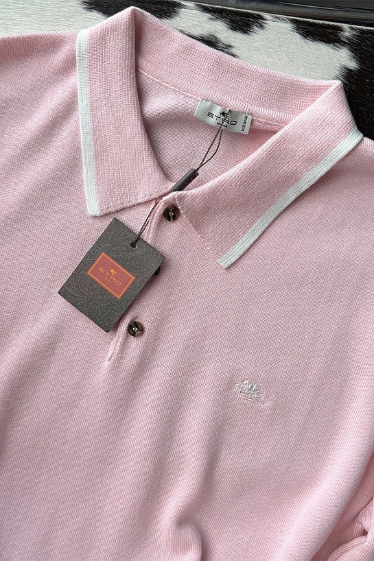 Поло с длинным рукавом Etro Pegaso logo - Pink