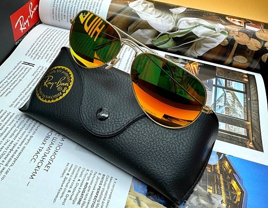 Солнцезащитные очки Ray-Ban Aviator Large Metal - Orange Mirrored
