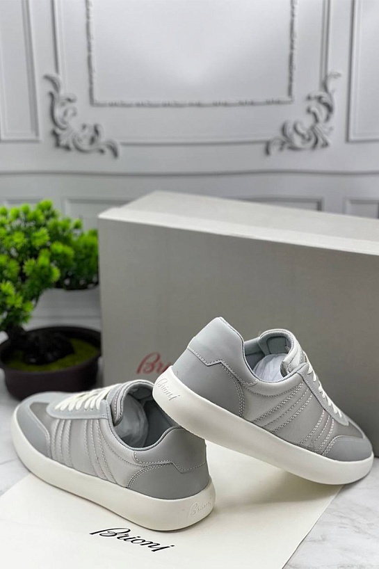 Мужские кроссовки Brioni серого цвета