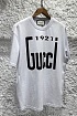 Брендовая оверсайз футболка Gucci 1921 logo - White