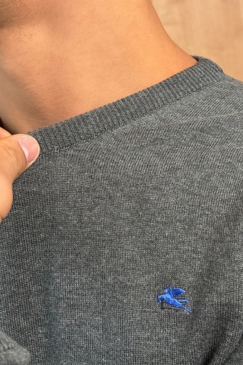Мужская серая кофта Etro logo-embroidered   