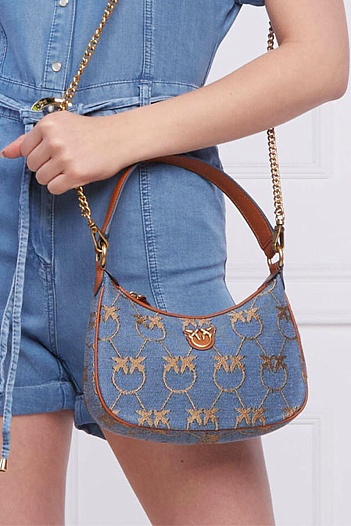 Женская сумка Mini Love Half Moon Denim 24x17 см   