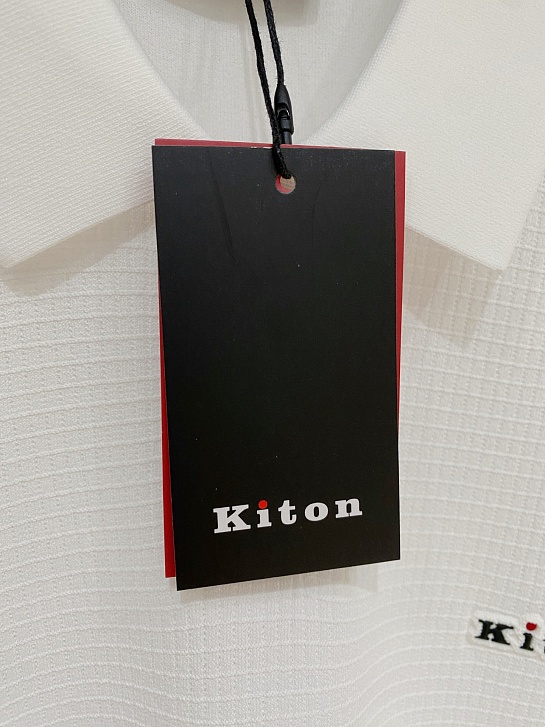 Мужское белое поло Kiton premium