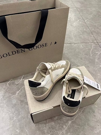 Женские кожаные кроссовки Golden Goose Ball Star Premium - Black / White   