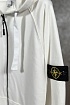 Белая кофта на молнии Stone Island compass-patch