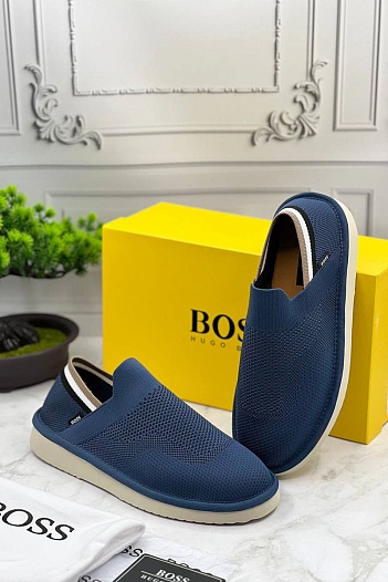 Текстильные слипоны Hugo Boss Homium - Blue   
