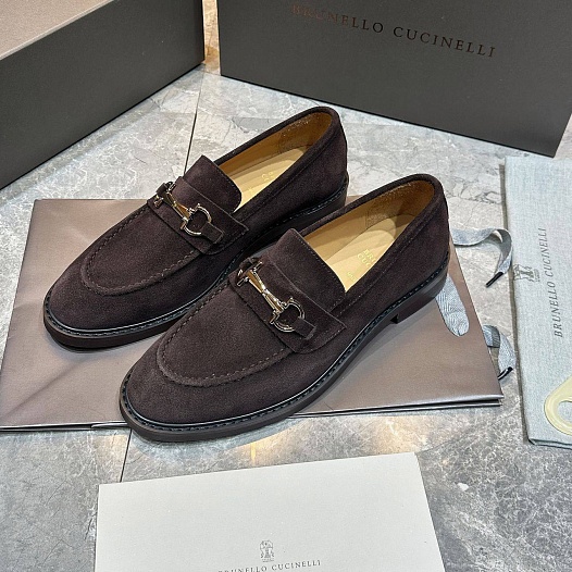 Замшевые лоферы Brunello Cucinelli Premium - Brown   