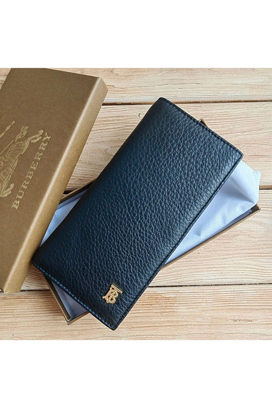 Кожаное портмоне Burberry logo-plaque 19x9 см