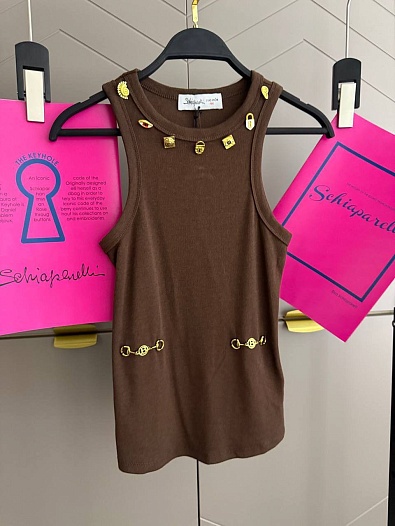 Женская майка Schiaparelli premium - Brown   
