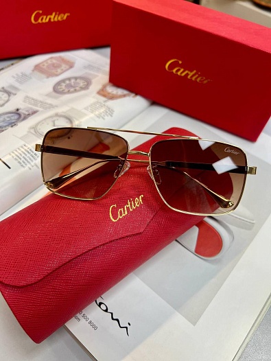 Солнцезащитные очки Cartier с коричневыми линзами   