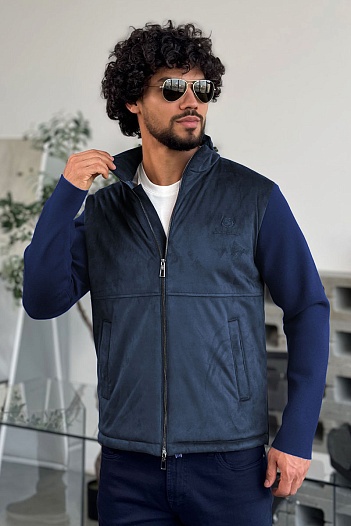 Мужская куртка Loro Piana синего цвета   