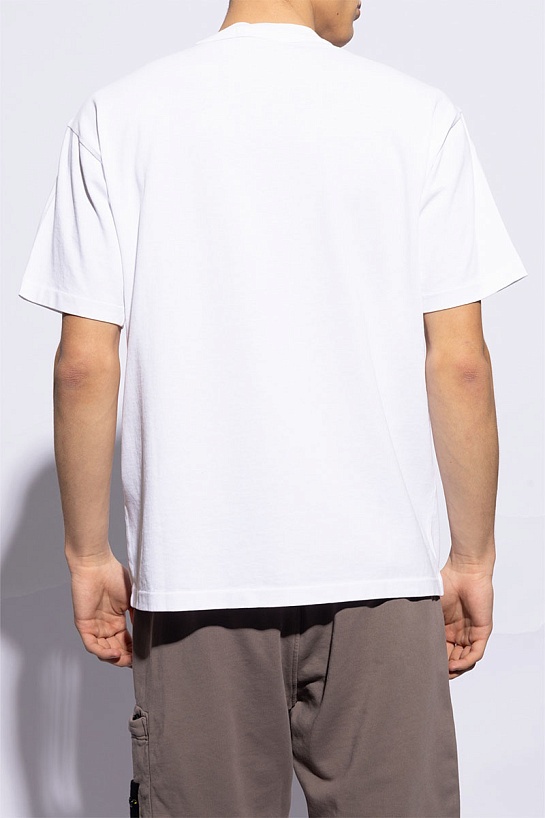 Мужская футболка Stone Island белого цвета