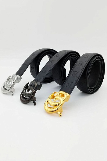 Брендовый кожаный ремень Gucci (ширина 3.8 см, длина 125 см)   