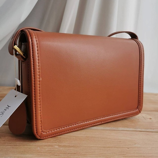 Кожаная сумка Yves Saint Laurent Solferino Lock 23x16 см - Brown