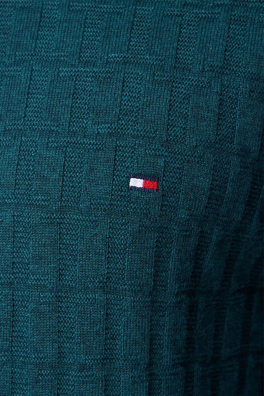 Мужской джемпер Tommy Hilfiger logo-embroidered - Green