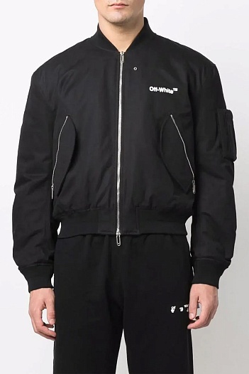Бомбер чёрного цвета Off-White Diag-print   