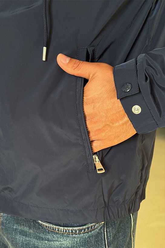 Тёмно-синяя ветровка Moncler Mira logo-patch