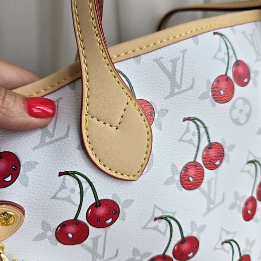 Кожаная сумка Louis Vuitton x Takashi Murakami Cherry Neverfull MM 32x28 см   