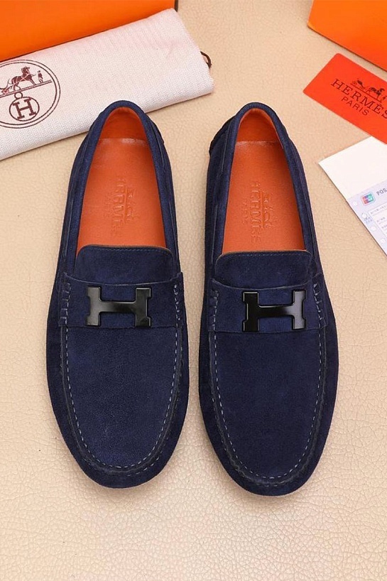 Мужские замшевые мокасины Hermes