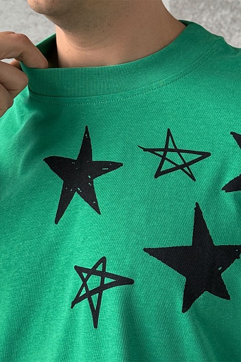 Оверсайз футболка Palm Angels Shooting Star - Green   