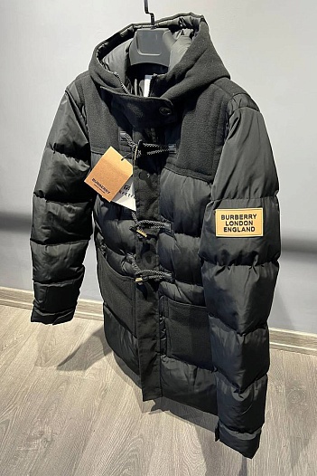 Мужская чёрная парка Burberry London England logo-patch   