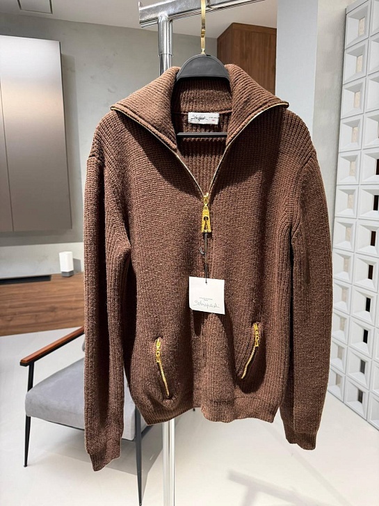 Женский кардиган на молнии Schiaparelli premium - Brown