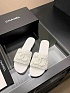 Женские кожаные шлёпанцы Chanel premium