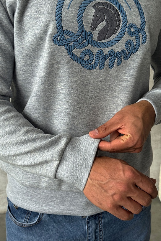 Мужской свитшот Hermes серого цвета