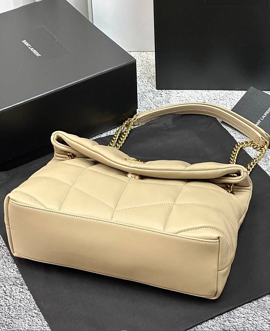 Женская кожаная сумка Yves Saint Laurent Loulou Premium 28x17x9 см - Beige