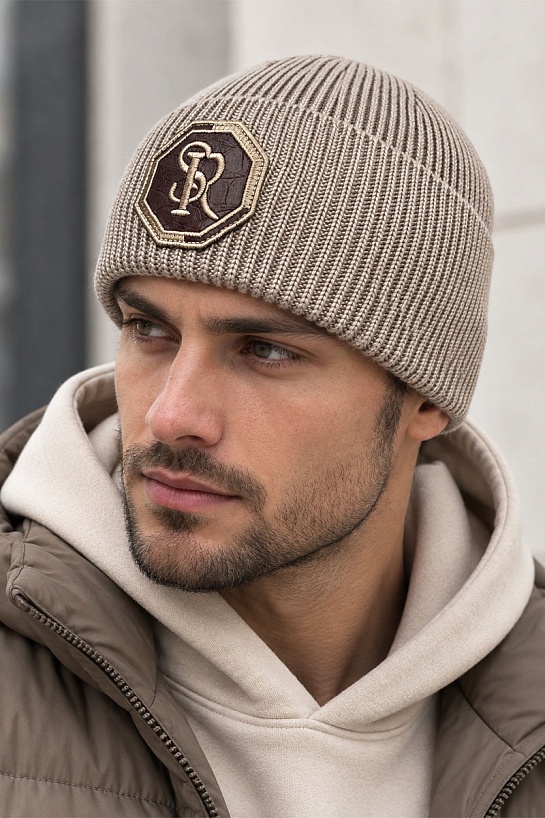 Шапка Stefano Ricci logo-embroidered - Beige