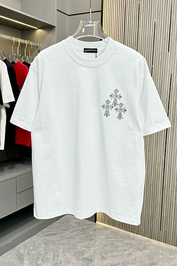 Белая оверсайз футболка Chrome Hearts Premium   