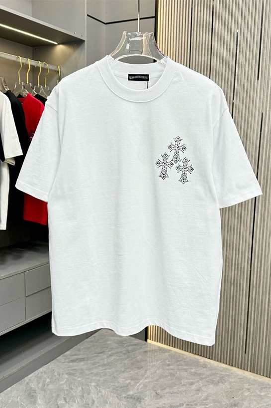 Белая оверсайз футболка Chrome Hearts Premium