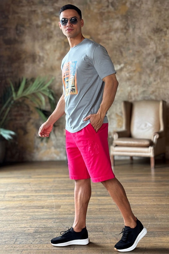 Мужская серая футболка Givenchy 4G logo print