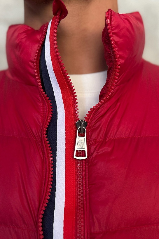 Мужской красный жилет Moncler logo-patch
