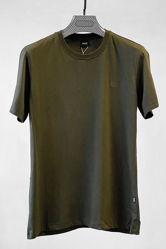 Мужская тёмно-зелёная футболка Hugo Boss