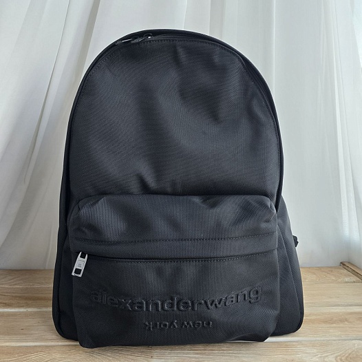 Чёрный текстильный рюкзак Alexander Wang 41x32 см   