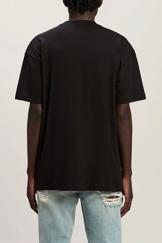 Чёрная футболка Palm Angels Los Angeles monogram spray