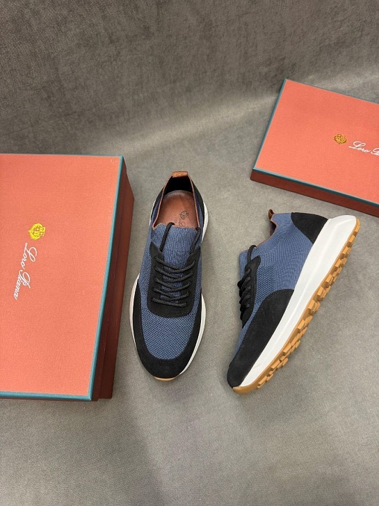 Мужские кроссовки Loro Piana knitted - Blue