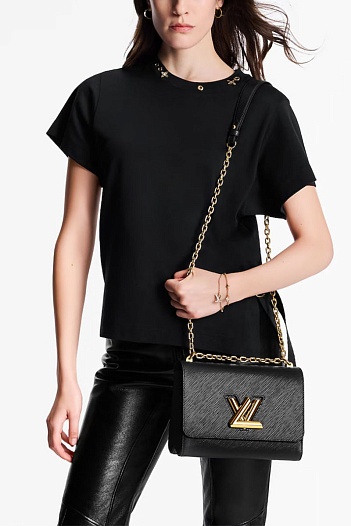 Сумка Louis Vuitton Twist MM 23x17x9.5 см - Black   