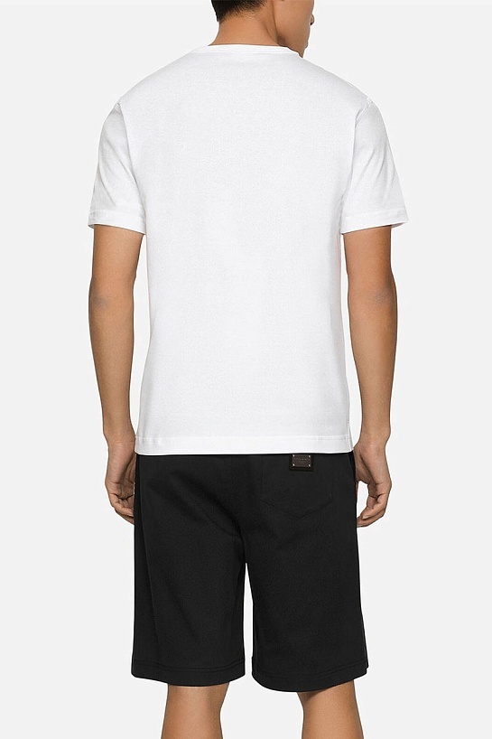 Футболка белого цвета Dolce & Gabbana V-neck