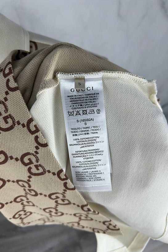 Мужское поло Gucci GG monogram all-over - White / Beige