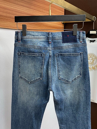 Мужские светло-синие джинсы Kiton Premium   