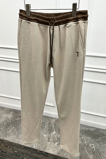 Мужские штаны Trussardi embroidered logo - Beige   