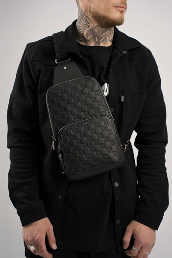 Кожаная сумка Louis Vuitton Avenue Sling Damier Infini 21x31x9 см   