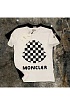 Белая оверсайз футболка Moncler Checked logo-print