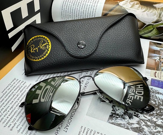 Солнцезащитные очки Ray-Ban Aviator Large Metal - Black Mirrored