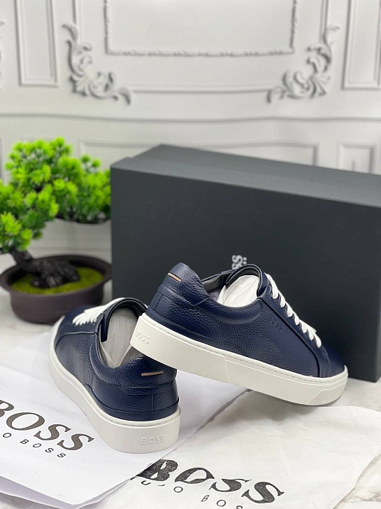 Кожаные кроссовки с мехом Hugo Boss