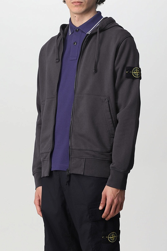 Мужская кофта серого цвета Stone Island compass-patch