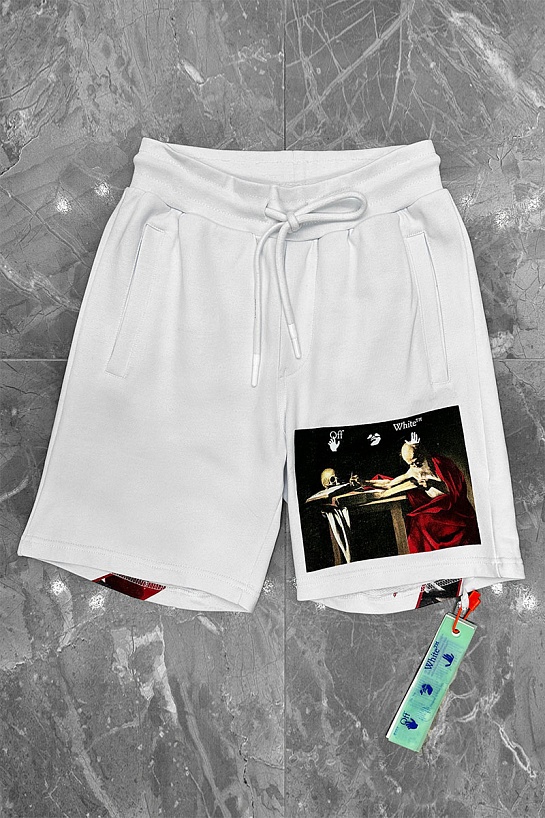 Мужские белые шорты Off-White Caravaggio Print
