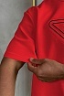 Красная оверсайз футболка Prada Milano logo